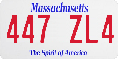MA license plate 447ZL4