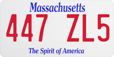 MA license plate 447ZL5