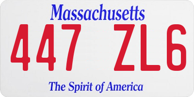 MA license plate 447ZL6