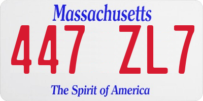 MA license plate 447ZL7