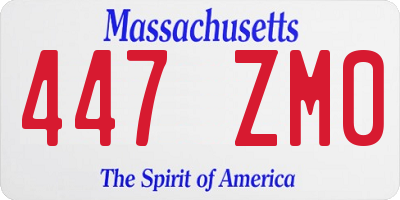 MA license plate 447ZM0