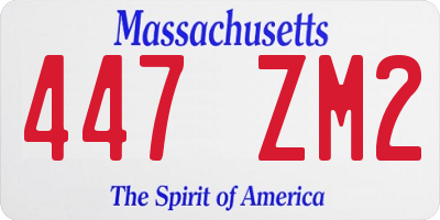 MA license plate 447ZM2