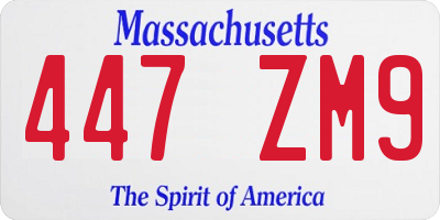 MA license plate 447ZM9