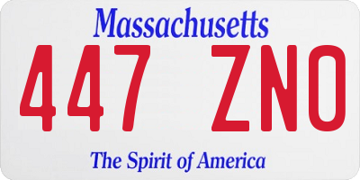 MA license plate 447ZN0