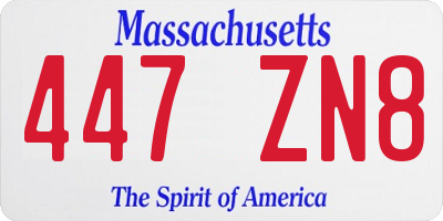 MA license plate 447ZN8