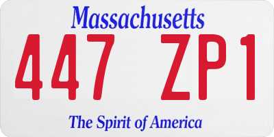 MA license plate 447ZP1