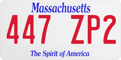 MA license plate 447ZP2