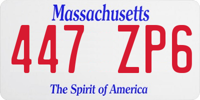 MA license plate 447ZP6