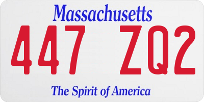 MA license plate 447ZQ2