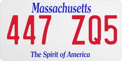 MA license plate 447ZQ5