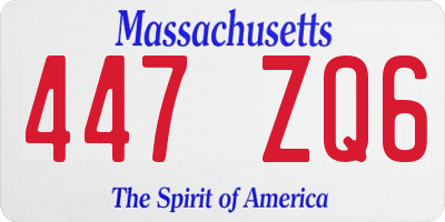 MA license plate 447ZQ6
