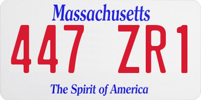 MA license plate 447ZR1