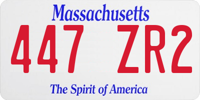 MA license plate 447ZR2