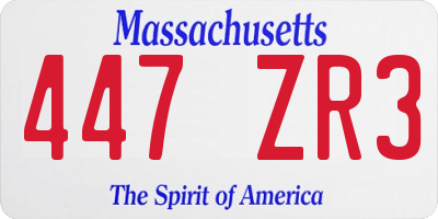 MA license plate 447ZR3