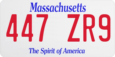 MA license plate 447ZR9