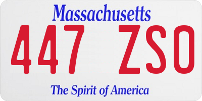 MA license plate 447ZS0