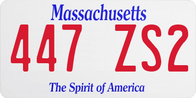 MA license plate 447ZS2