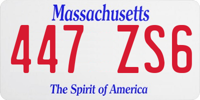 MA license plate 447ZS6