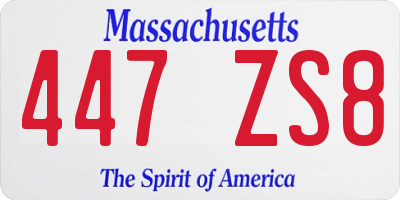 MA license plate 447ZS8