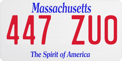 MA license plate 447ZU0
