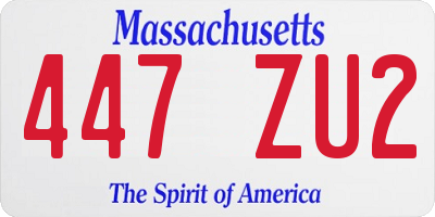 MA license plate 447ZU2