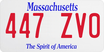 MA license plate 447ZV0