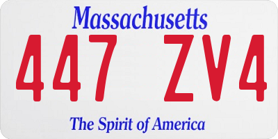 MA license plate 447ZV4