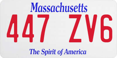 MA license plate 447ZV6