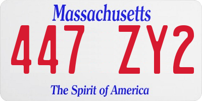 MA license plate 447ZY2