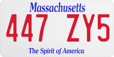 MA license plate 447ZY5