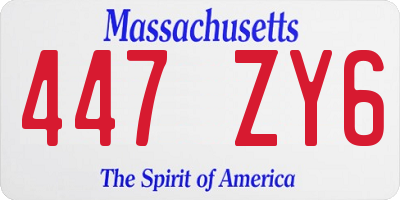 MA license plate 447ZY6