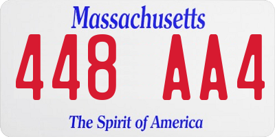 MA license plate 448AA4