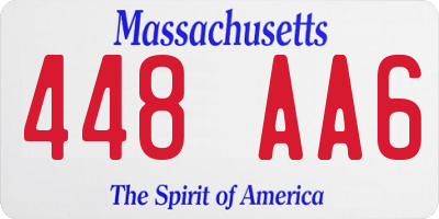 MA license plate 448AA6