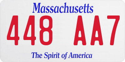 MA license plate 448AA7