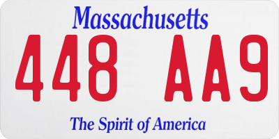 MA license plate 448AA9