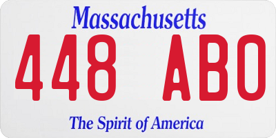 MA license plate 448AB0
