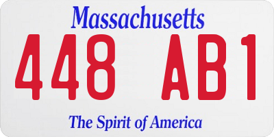 MA license plate 448AB1