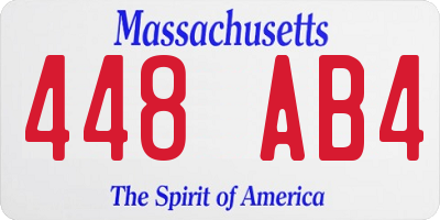 MA license plate 448AB4