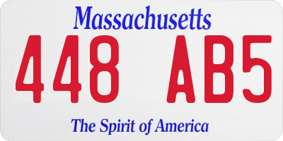 MA license plate 448AB5