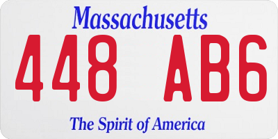 MA license plate 448AB6