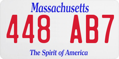 MA license plate 448AB7