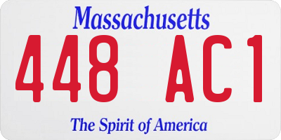 MA license plate 448AC1