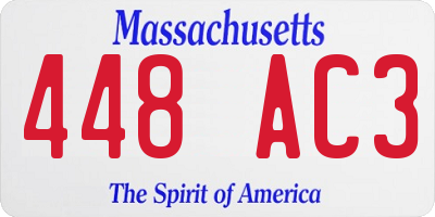 MA license plate 448AC3