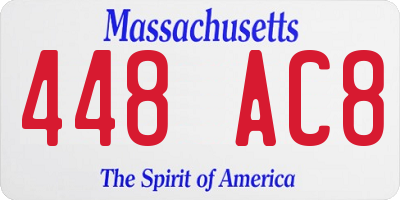 MA license plate 448AC8