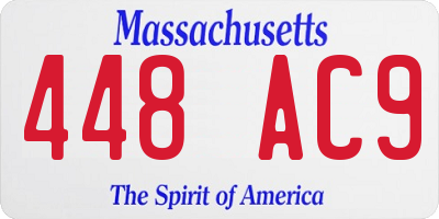 MA license plate 448AC9
