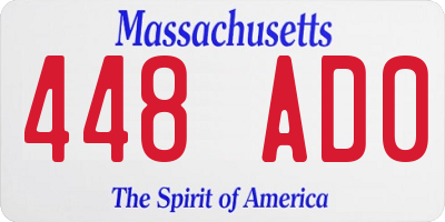 MA license plate 448AD0