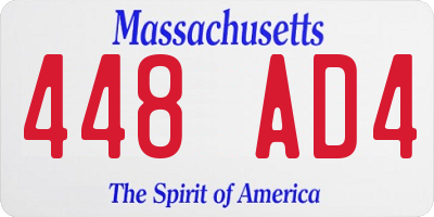MA license plate 448AD4