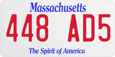 MA license plate 448AD5
