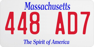 MA license plate 448AD7
