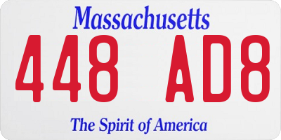 MA license plate 448AD8